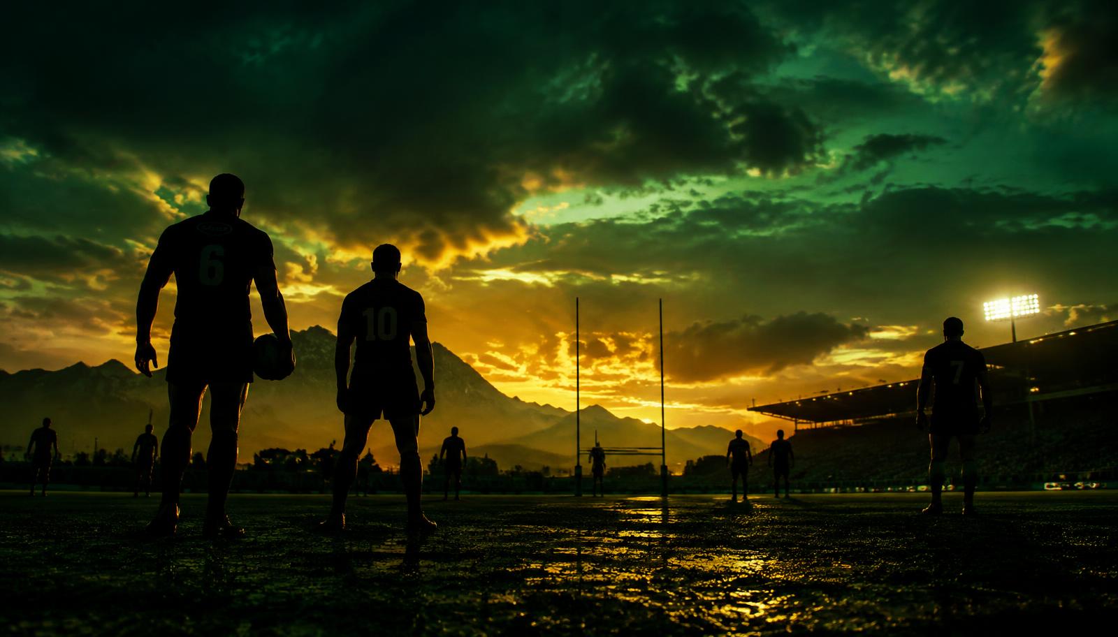 Stadium at dusk